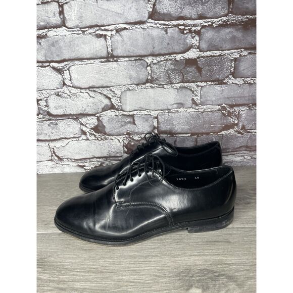 Doucal’s Handmade Black Leather Lace Derby Oxfords Dress Shoes Men Sz 40EU/7M US